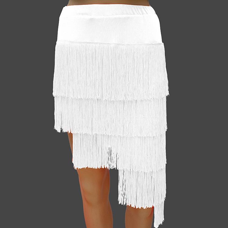 Women's Summer Tassel Square Dance Miniskirt - Irregular Latin Half-Length Skirt