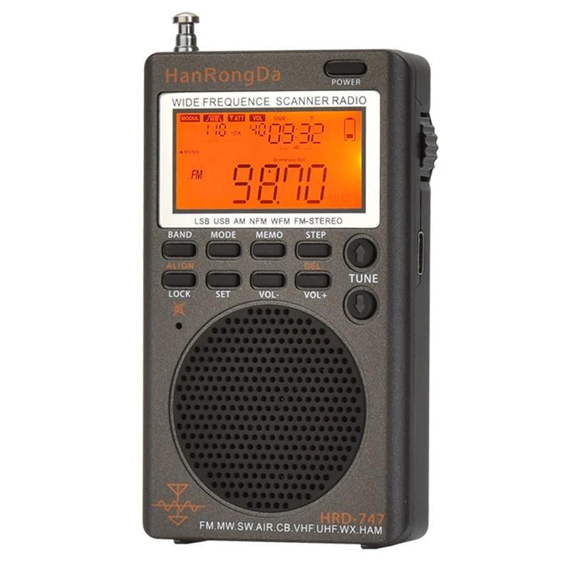 Portable Radio NOAA Alert Full-Band Mini Radio Receiver FM/MW/SW/SSB/LSB/AIR/CB/VHF(UHF)/UBD/WX/HAM