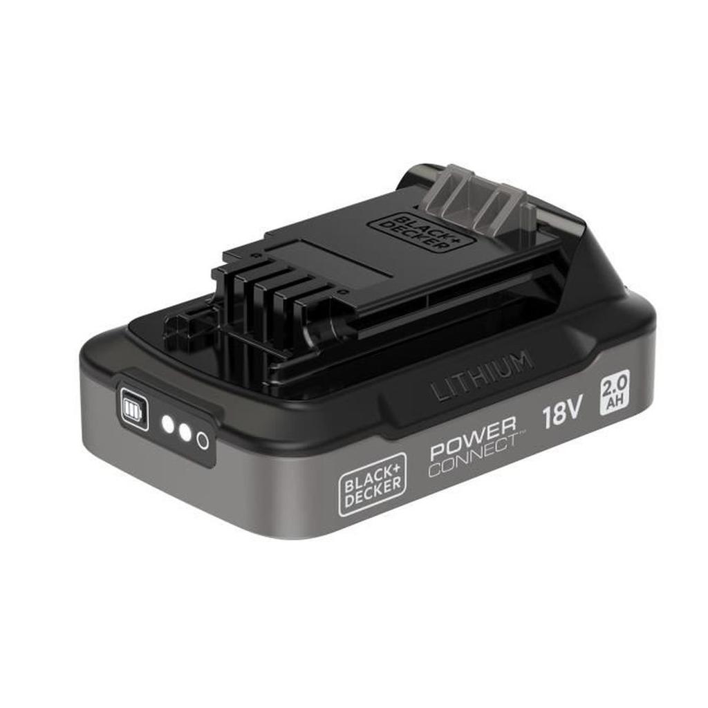 Batterie 18V 2Ah avec indice de charge - BLACK+DECKER - BDL2018S-XJ - Noir