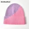 Autumn and Winter Wool Hat Women's Color Matching Flanged Knitted Hat Warm Cold Hat Men's Tide Outdoor Sports Couple Ear Hat