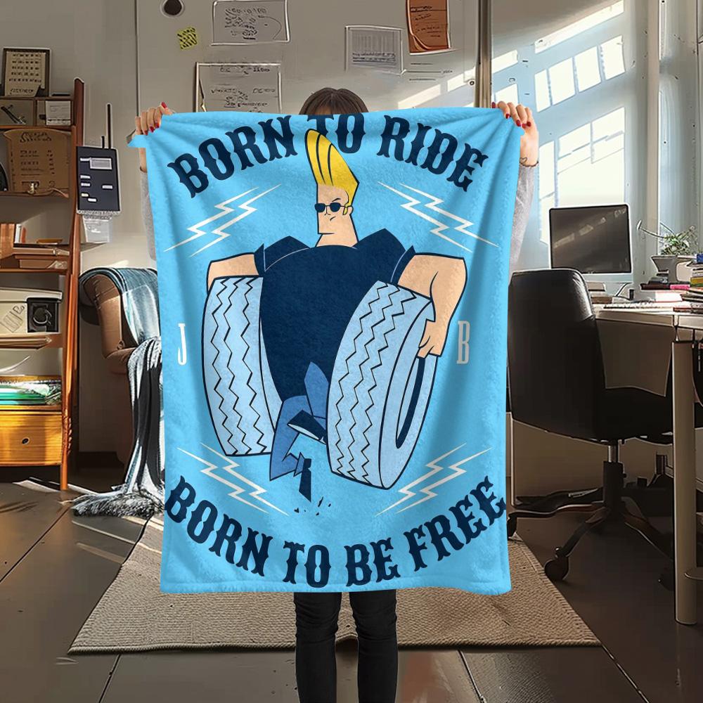 Johnny Bravo Flannel Blanket, High quality Comfortable for All Seasons, Home Decor, Warmth and Comfort