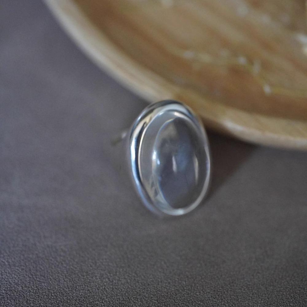 

New Personality Design Retro Oval Transparent Acrylic Water Drop Rings for Women Men Charm Trendy Opening Finger Party Jewelry resizable