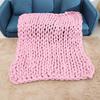 Knitted Chunky Plush Sofa BLANKET Warm Soft Super Big Bulky (Pink 100 * 120cm / 39.4 * 47.2in)