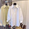 Women's Autumn Long Sleeve Loose Fit Pointed Collar Shirt Top