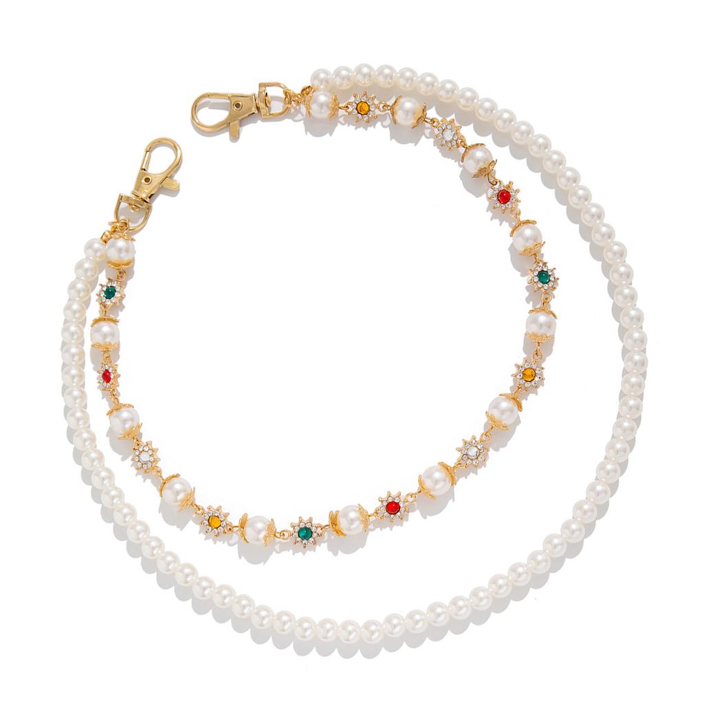 Pearls Rhinestoned Flower Waist Chain Strap for Fashion Forward Women Unique and Sophisticated Accessories Jewelry