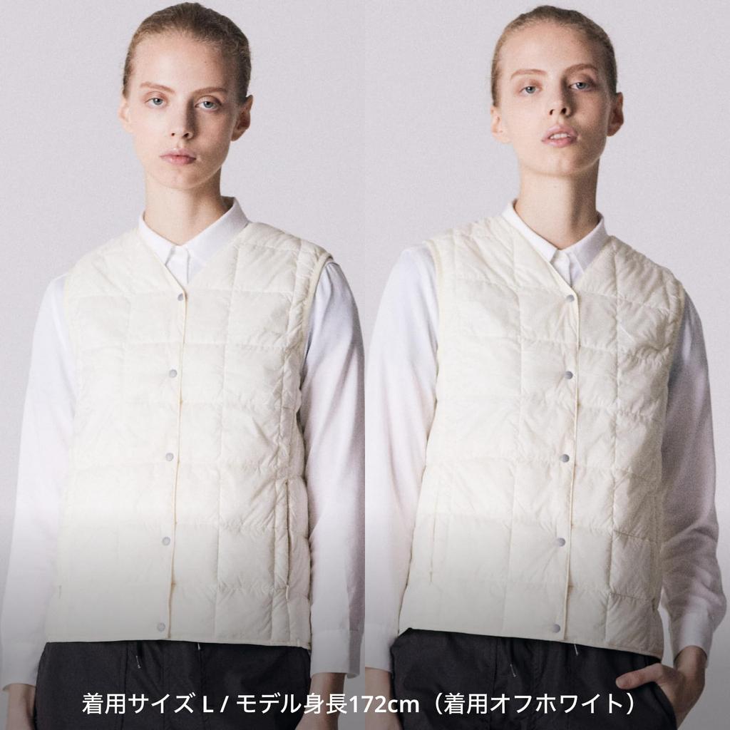 Taion Down Vest Women's W001-LONG, Off-White