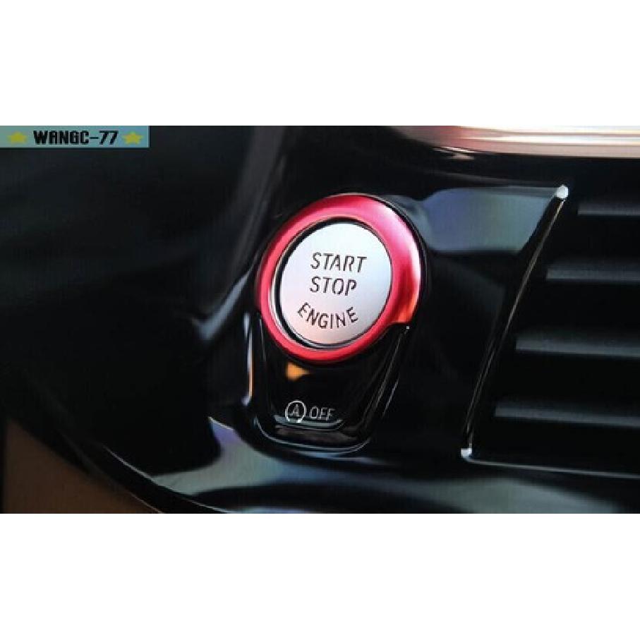 For BMW 5 Series 2018- Red Aluminum Ignition Switch Start Button Frame Trim