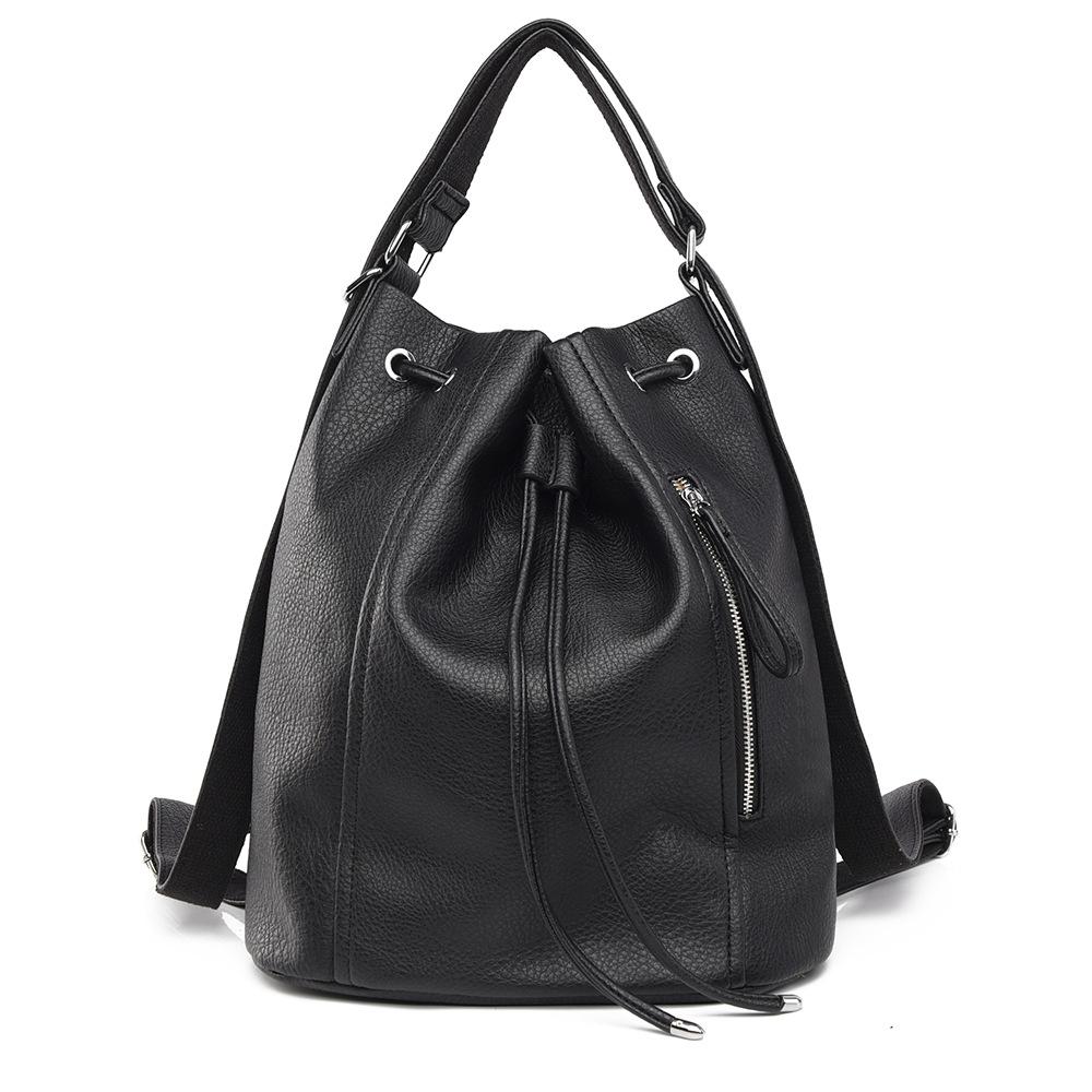 New Casual Retro Women's Backpack with Drawstring Design and Loose Fit, Large Capacity Commuting Bag for Women