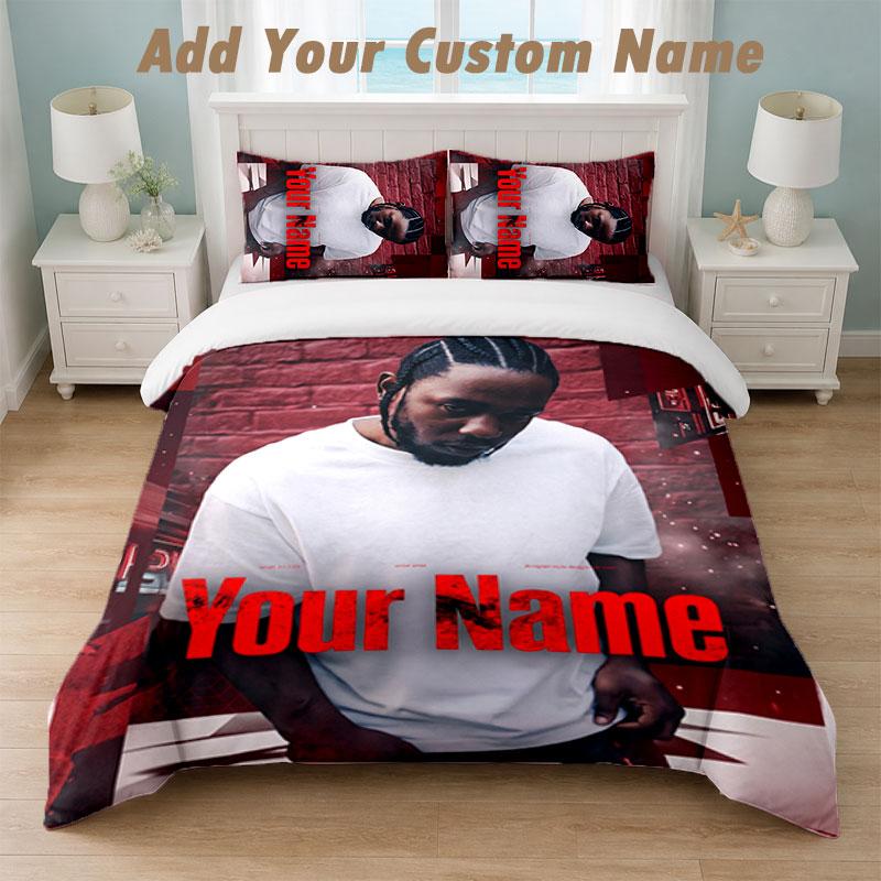Bedding Set 1 Duvet Cover 2 Pillowcases Kendrick Lamar Print Soft Bed Linen Bedroom Decor