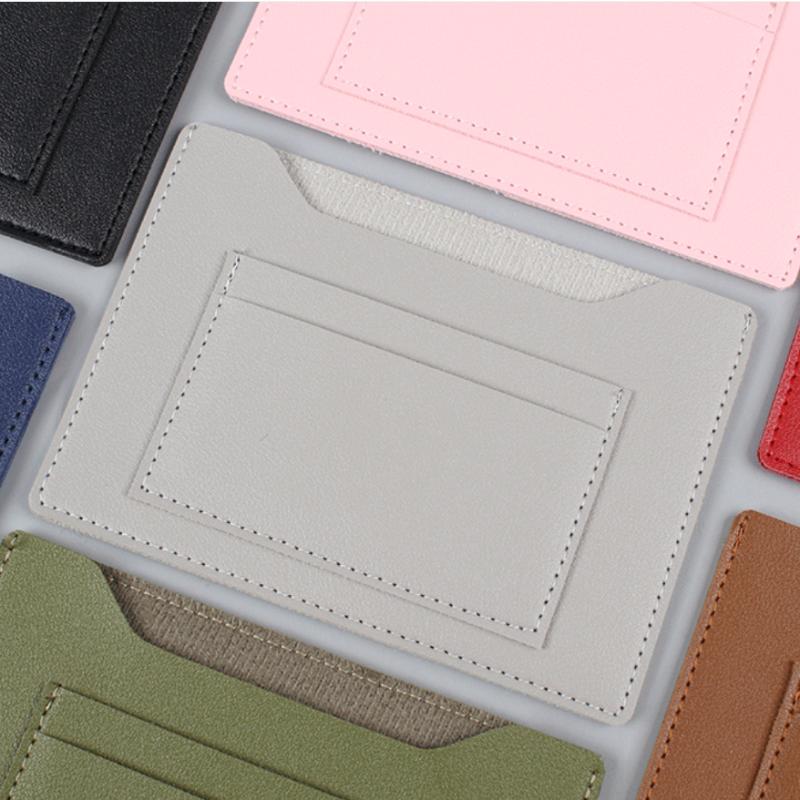 Simple Solid Color Passport Cover Multifunctional Pu Leather Card Holder Passport Clip Airplane Check-In Ticket Folder Travel