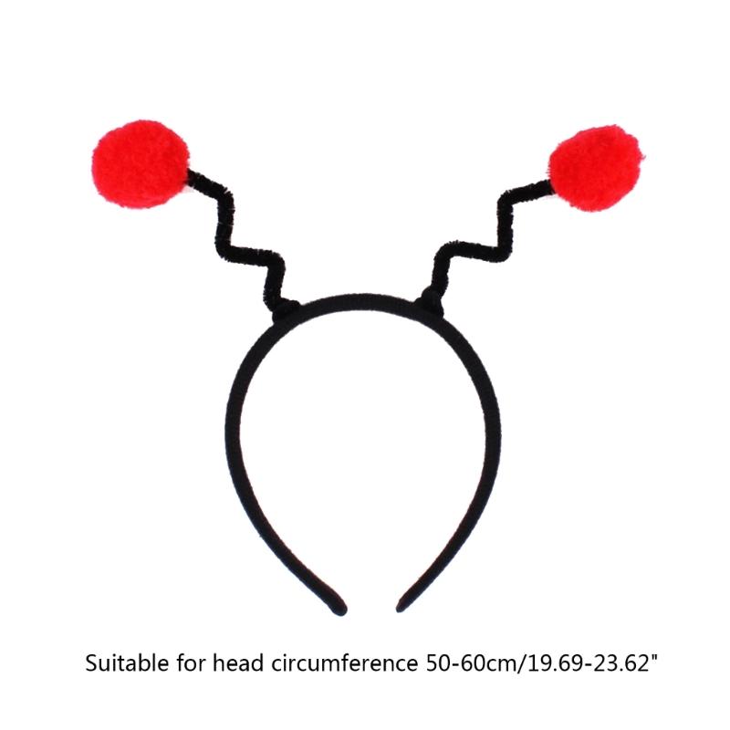 Cute Cartoon Bee Pompom Antenna Hair Hoop Woman Hot Girls Makeup Headband for Children Day Cosplay Hair Accessories
