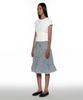 Partimento Woman Pwc Lace Trim Tiered Midi Skirt_Blue Check