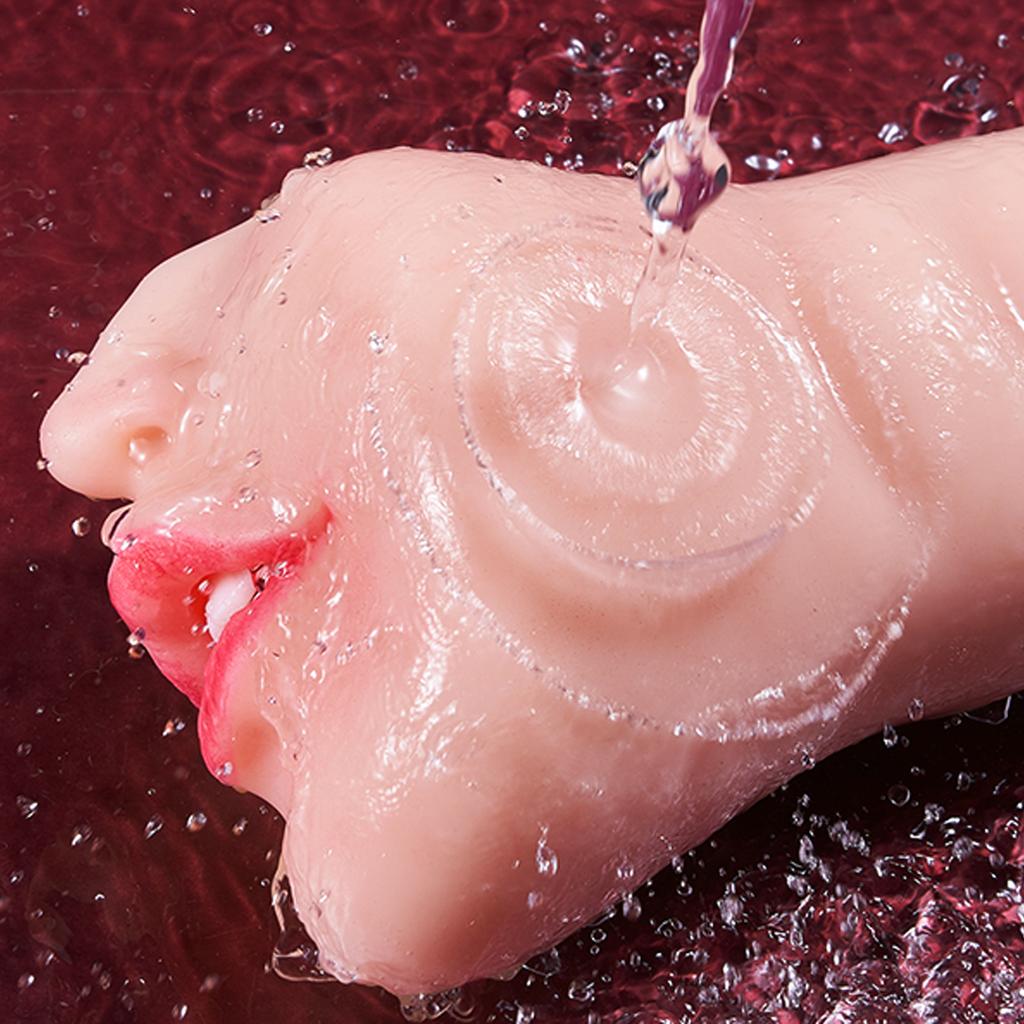 Male Masturbators for Oral Sex, Lifelike Face Design Pocket Pussy Masturbator Sex Toy with Vivid Tongue and Teeth for Men Masturbation