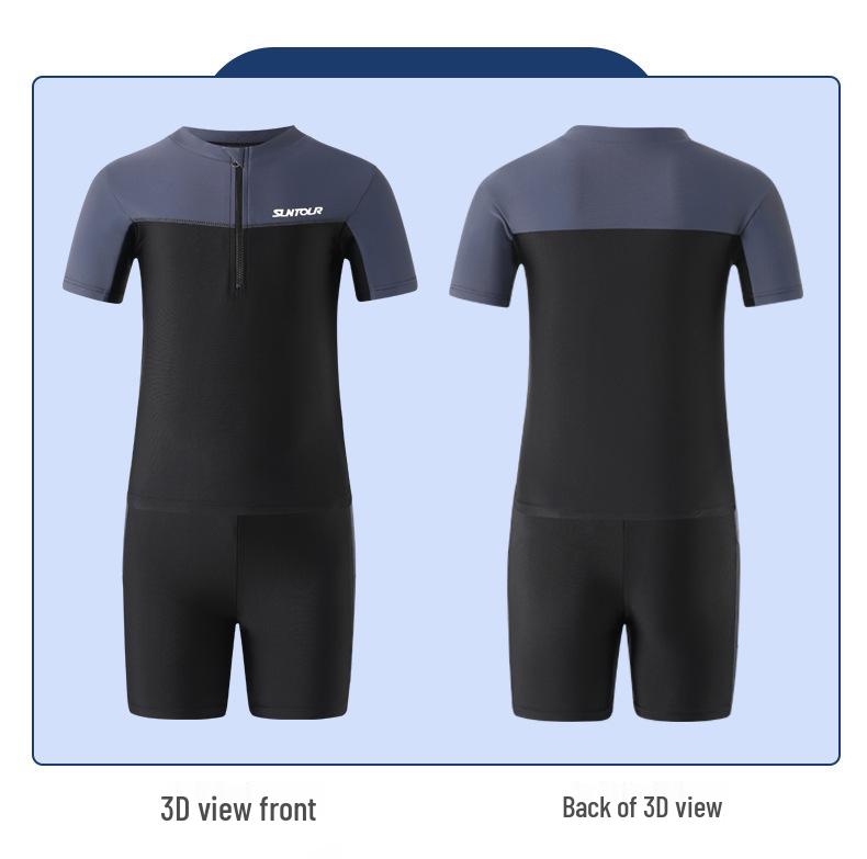 2024 Boys' Sun Protection Swimsuit Set: Split Swim Trunks for Kids & Teens