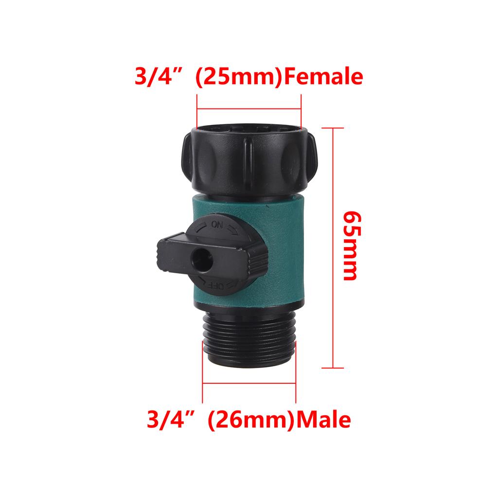 Shut Off Valve with Nipple Butt Quick Connector 3/4" US Thread Agriculture Garden Irrigation Watering Prolong Hose Adapter