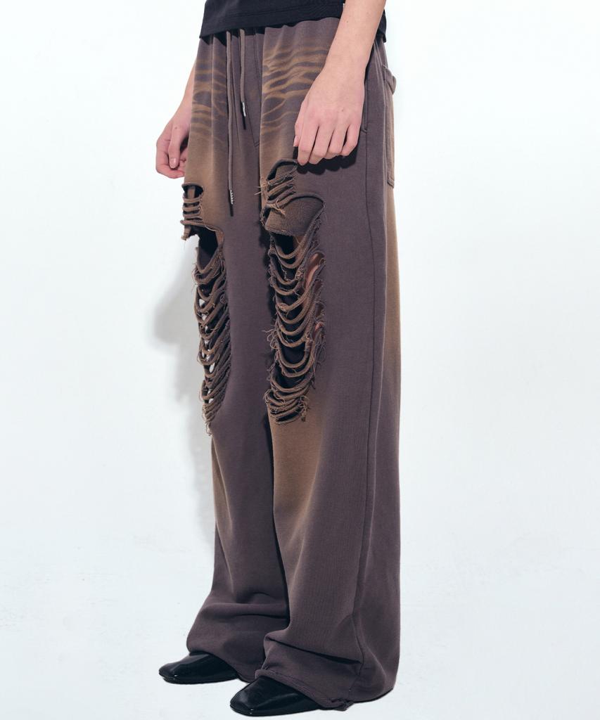 Nigaennikol Destroyed Cotton Lounge Pants_Charcoal