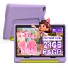 Tablet Infantil Android 16, 10,1 Polegadas, 24GB+64GB, WiFi 6, 6000mAh, Capa à Prova de Choque
