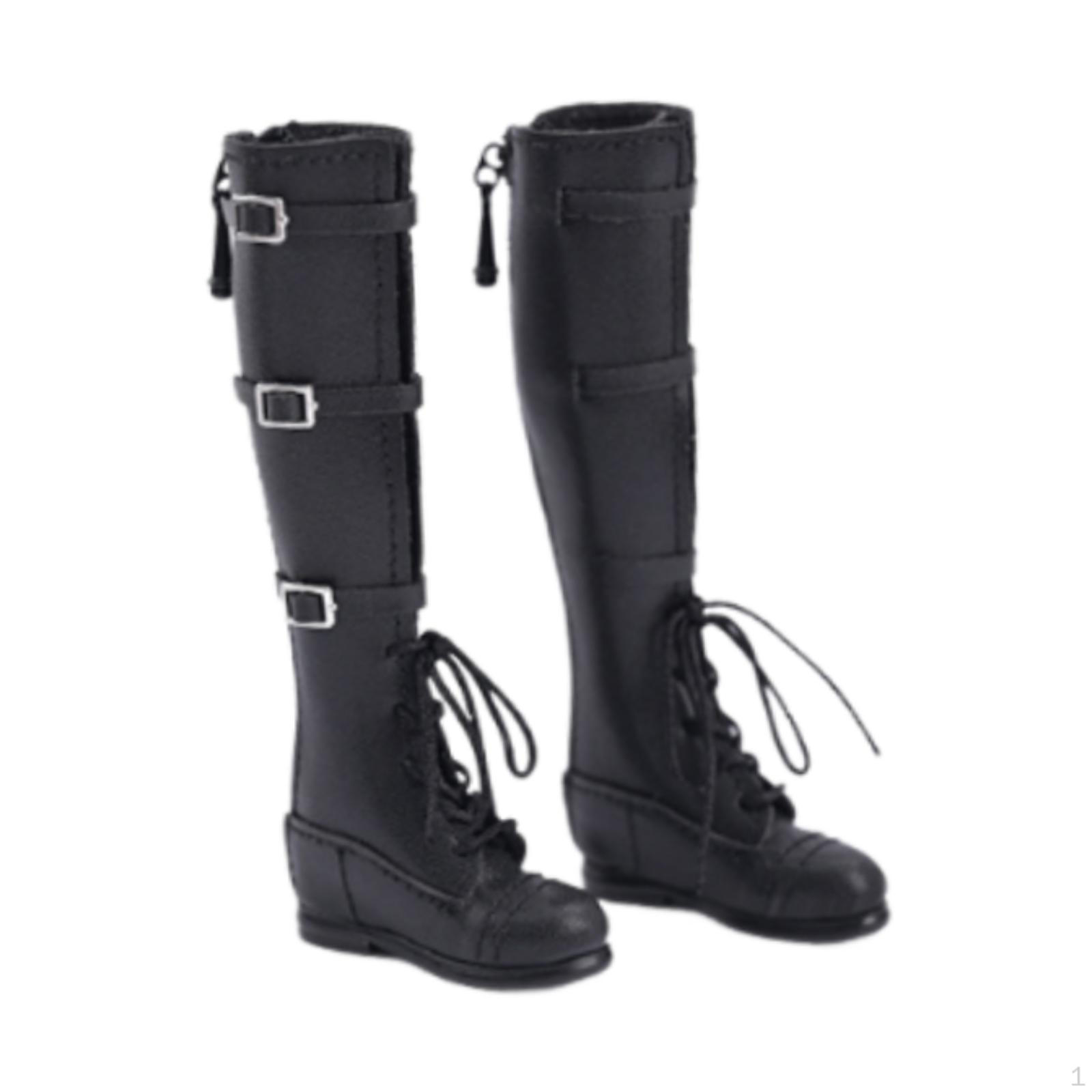 

Обувь для экшн-фигурки масштаба 1/6, мини-ботфорты для 12-дюймовых кукол чёрный