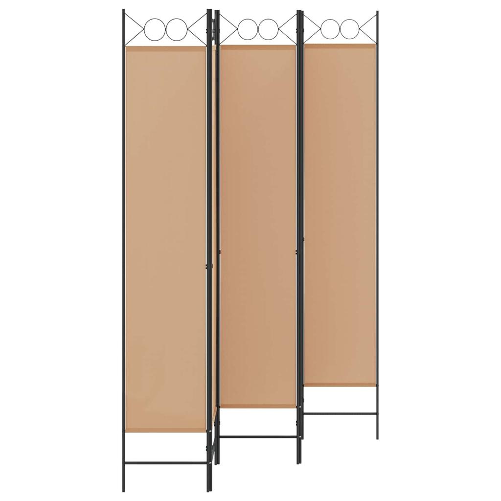 5 Piece Room Divider Beige 200 X 220 Cm Fabric