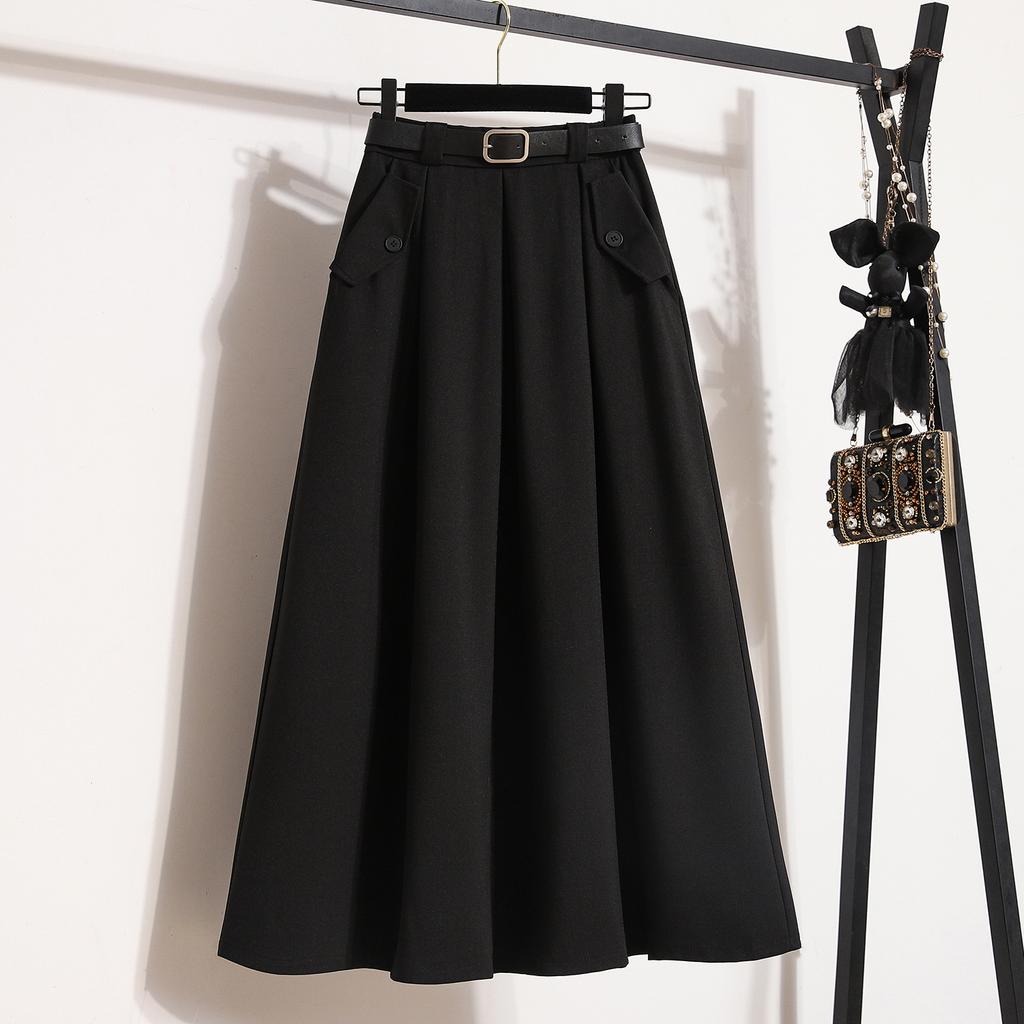 Dimanaf 2025 New Spring Summer Plus Size Women Long Skirts High Waist Vintage Elastic Elegant Pleated Skirts Loose