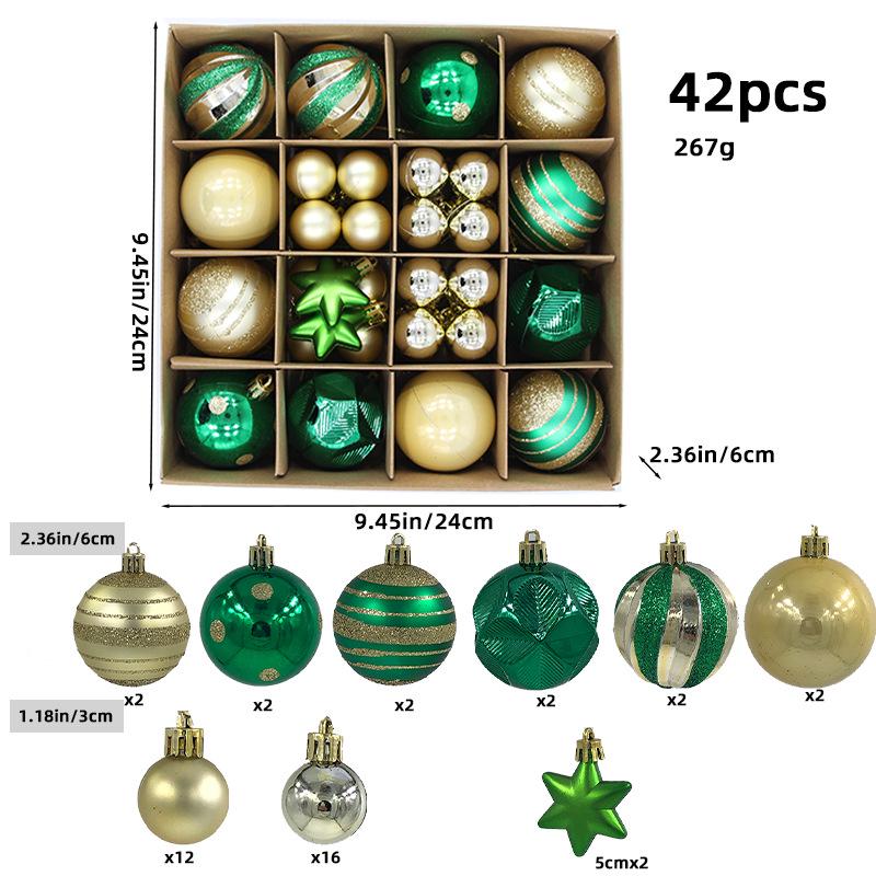 6CM Electroplated Irregular Painted Christmas Ball Ornaments Gift Box Set - Tree Hanging Decorations