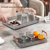Luxury Teacup Set with Tray - Home Use Rectangular Draining Tray with Kettle Storage, New Style Cup Holder for Living Room.