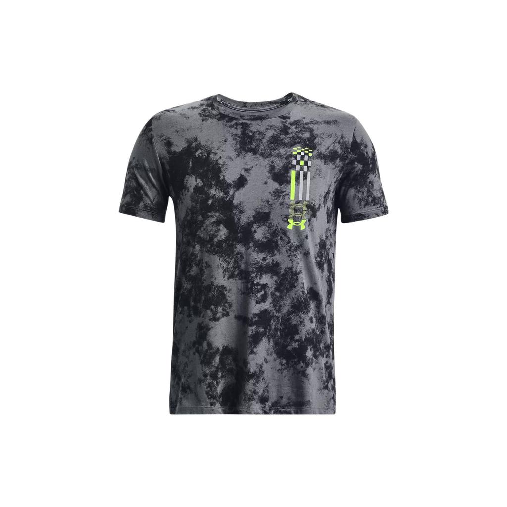 Under Armour Anywhere Camo Print Short Sleeve T-Shirt Men Tops Peach Grey 1377852-012
