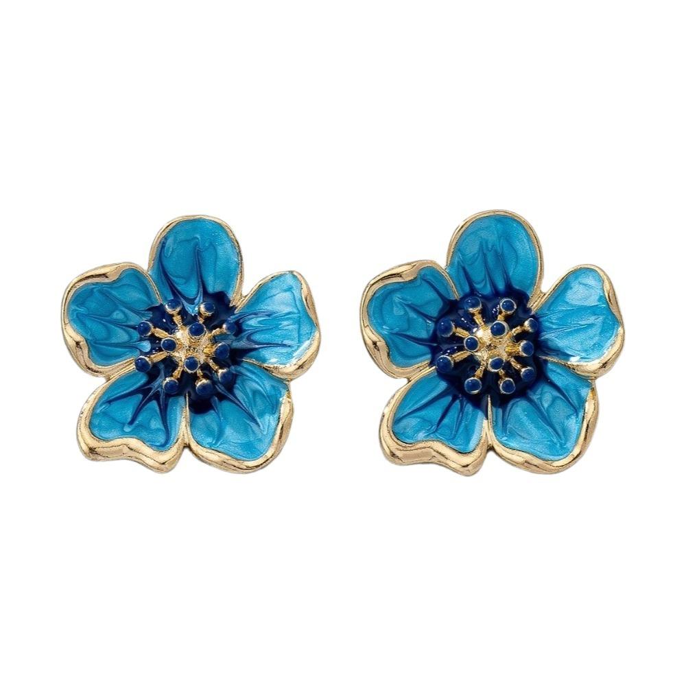 Enamel Floral Stud Earrings Colorful Drop Earrings Sweet Flower Earrings  Women