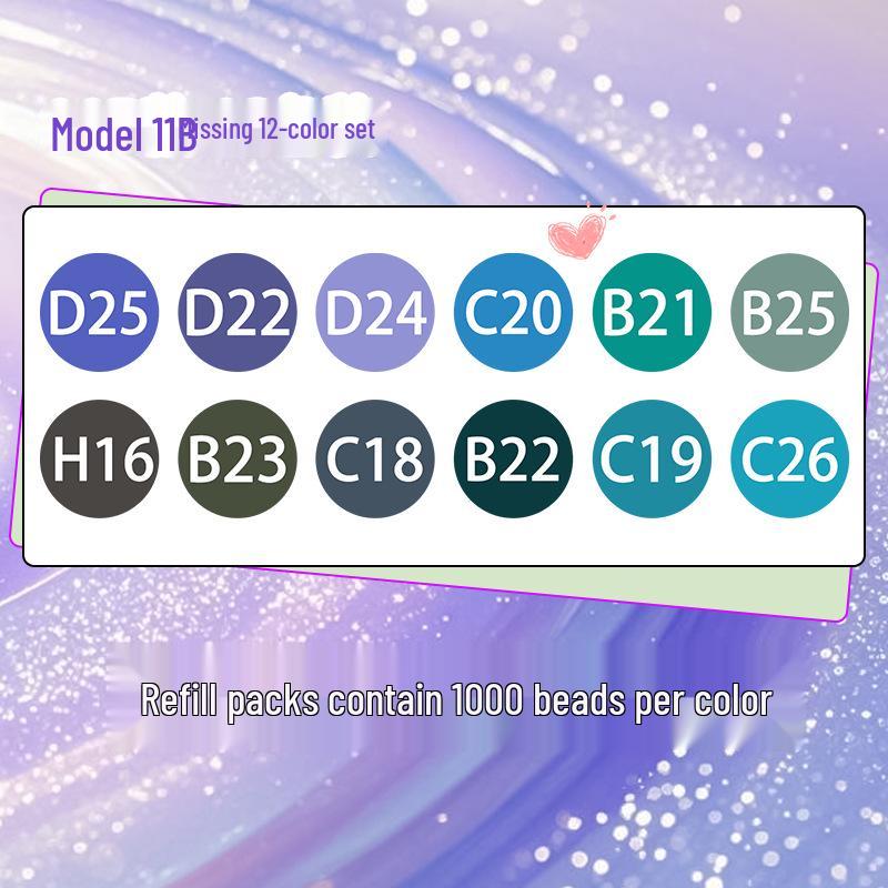 Pinbeads Fusion Beans Refill Pack: All-Color Series, 1000 Beads (2.6mm) for DIY Puzzle Crafting