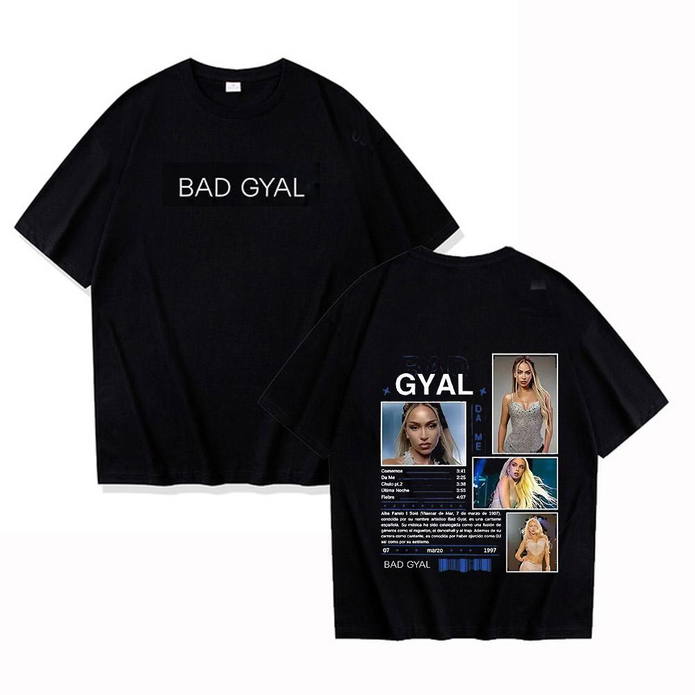 HOT Singer Bad Gyal La Joia Maglietta con Stampa Tour Album 2025 Moda Tendenza Estetica Maglietta Casual Cotone Unisex