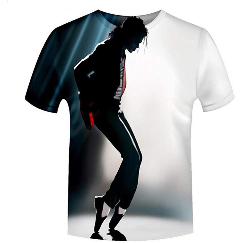 Summer Fashion Michael Jackson Hip-hop Singer Retro Cool Casual Men Harajuku Streetwear Short Sleeved