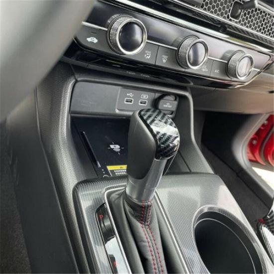 Carbon Fiber 1X Gear Shift Knob Decor Cover Trim For Honda Civic 2022 11th Gen
