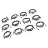 12pcs Zodiac Bracelet Multilayer Woven PU Leather Bracelet Decorative Lightweight Cuff Braided