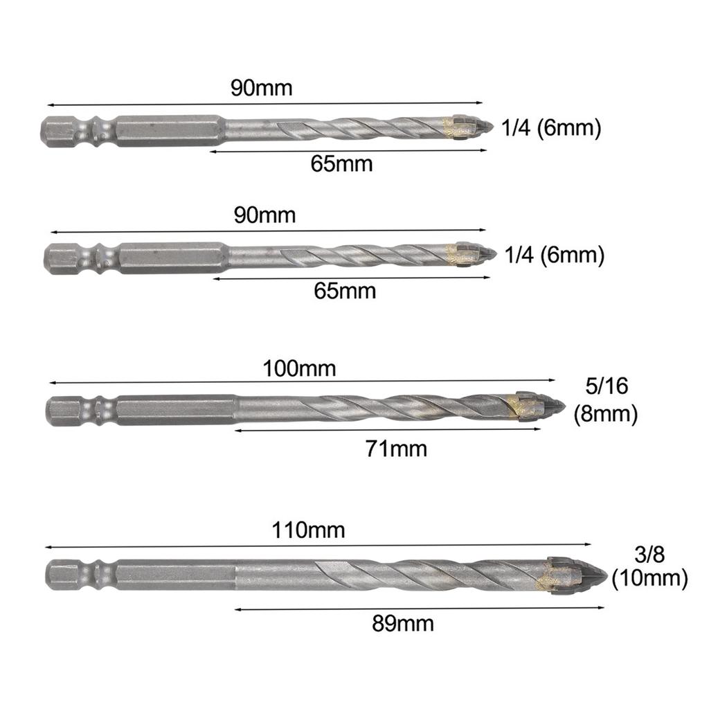 DIY Projects Drill Bit Set Glass Tile Drill Bits Hardened Steel Build Hex Shank Design High-strength Eccentric Design