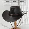Western Unisex PU Leather Cowboy Hat with Metal Diamond Band - Ideal Birthday Gift.