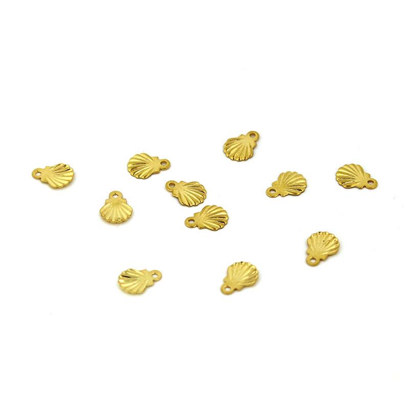 50-30Pcs Stainless Steel Tree Leaf Charms Leaves/Love Heart/Shell Pendant for Earrings Bracelet DIY Jewelry Making Accessories
