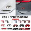 3D Metal R Logo Sticker Car Rear Trunk Body Emblem Sticker For VW Golf 5 6 7 MK7 MK6 Polo Jetta Scirocco Beetle Valve Core Sleev A4r
