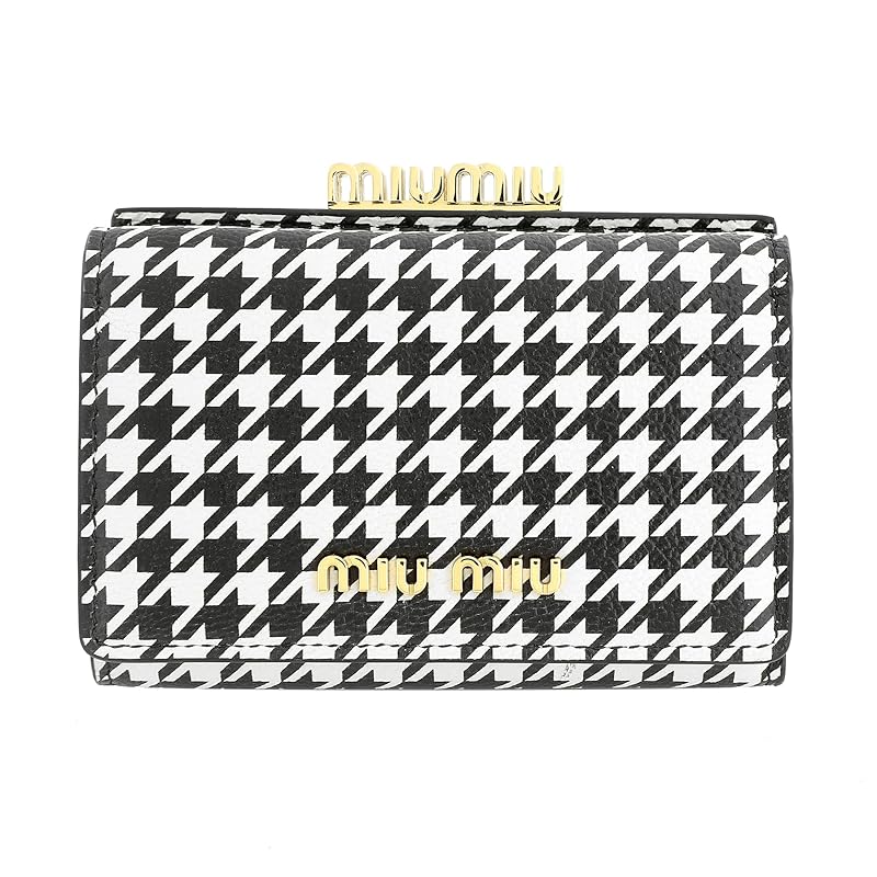 

[Mew Mew] MIU trifold wallet 5ME005 2F38 F0967 small wallet black black light beige [product]