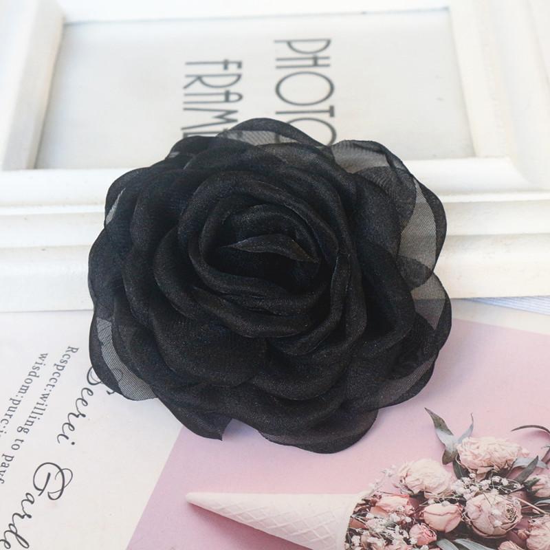 10 SZT 8CM 3D Organza Szyfon Gaza Opalana Krawędź Tkanina Sztuczny Kwiat Róży Suknia Ślubna Dekoracja Szyi DIY Szycie Aplikacja