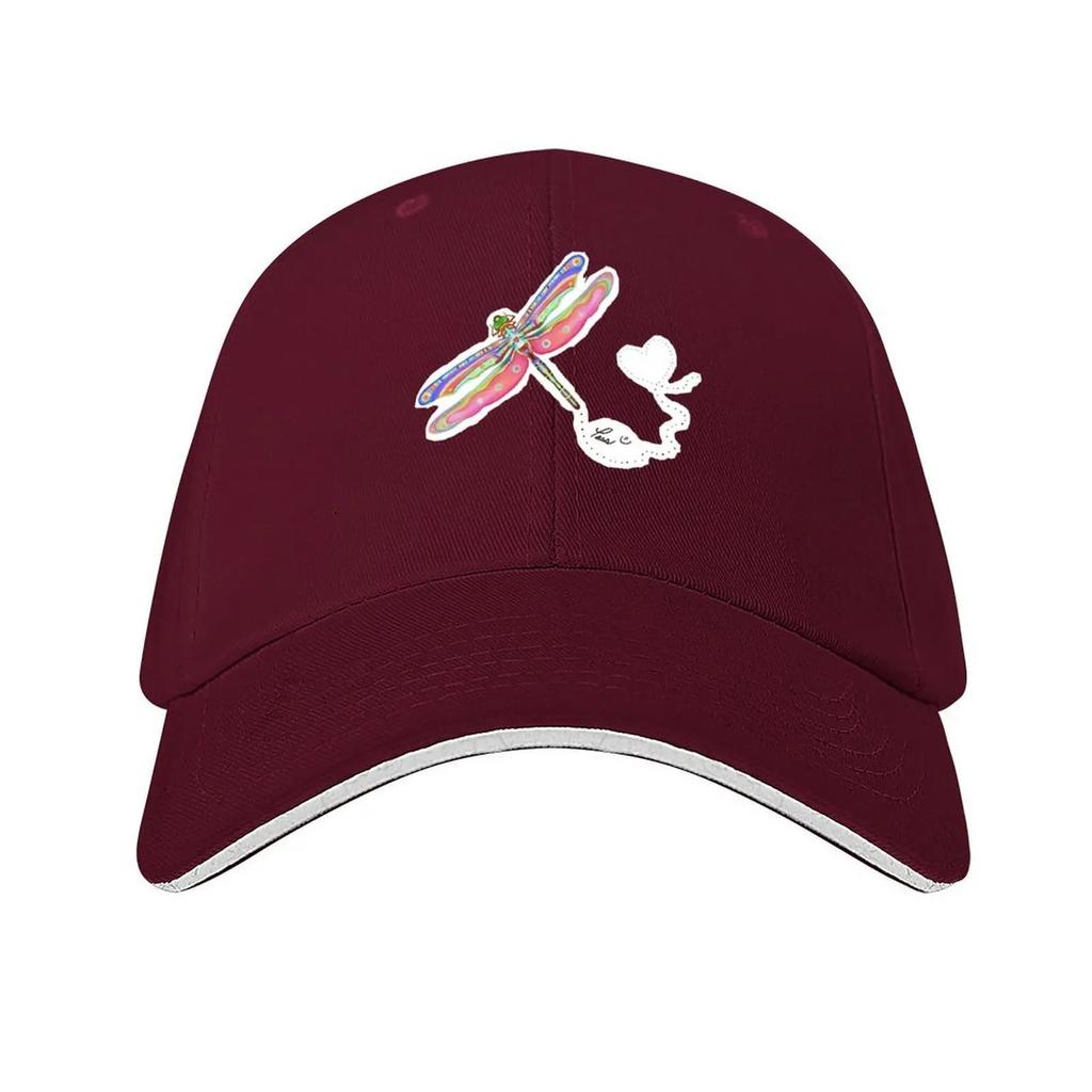 Colorful illustration Dragonfly maid by Pascale Breton Baseball Cap fashionable Streetwear black Unisex Hats Womens