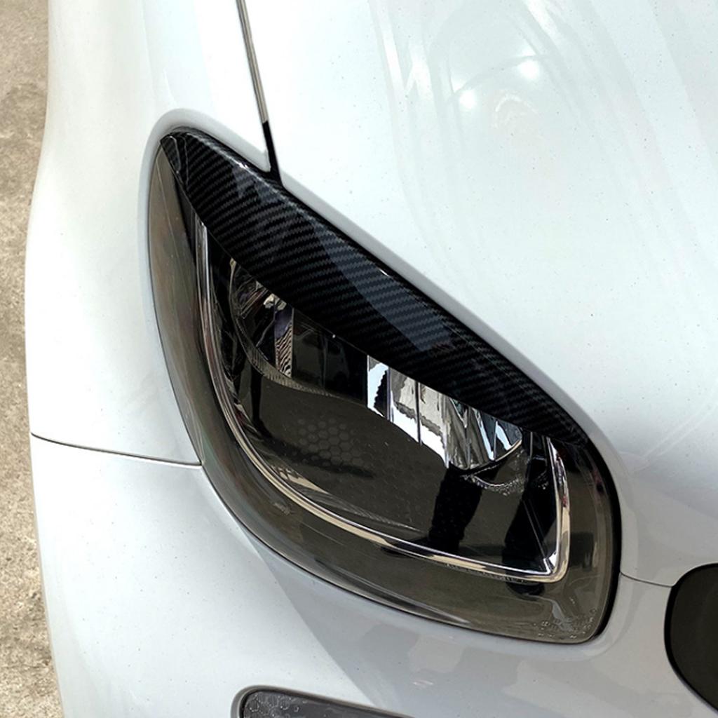 2pcs Headlight Eyebrow Left Right ABS Replacement for   Smart 453 Fortwo Forfour 2015‑2020
