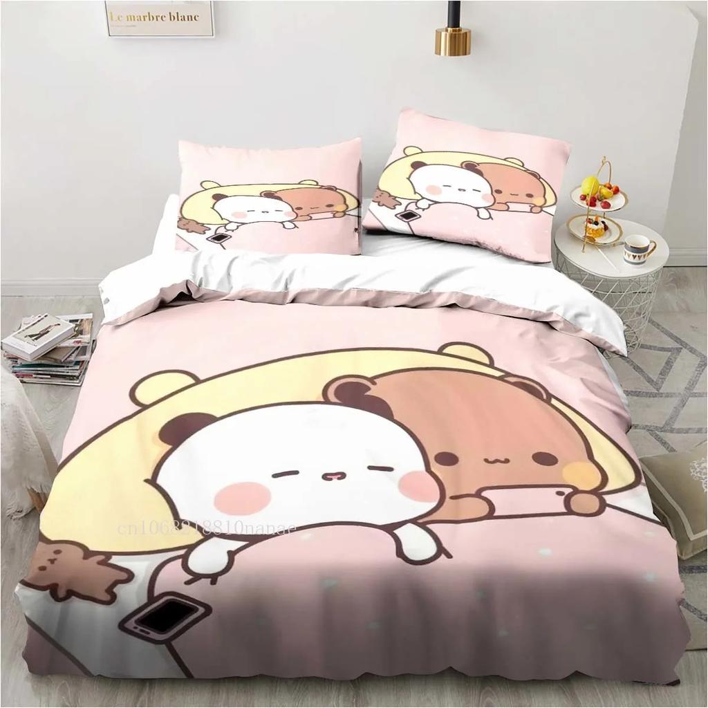 Cute Bubu and Dudu Cartoon Print All Season Twin Bedding Set  Comforter Set Bed Duvet Cover Double King Comforter Cover