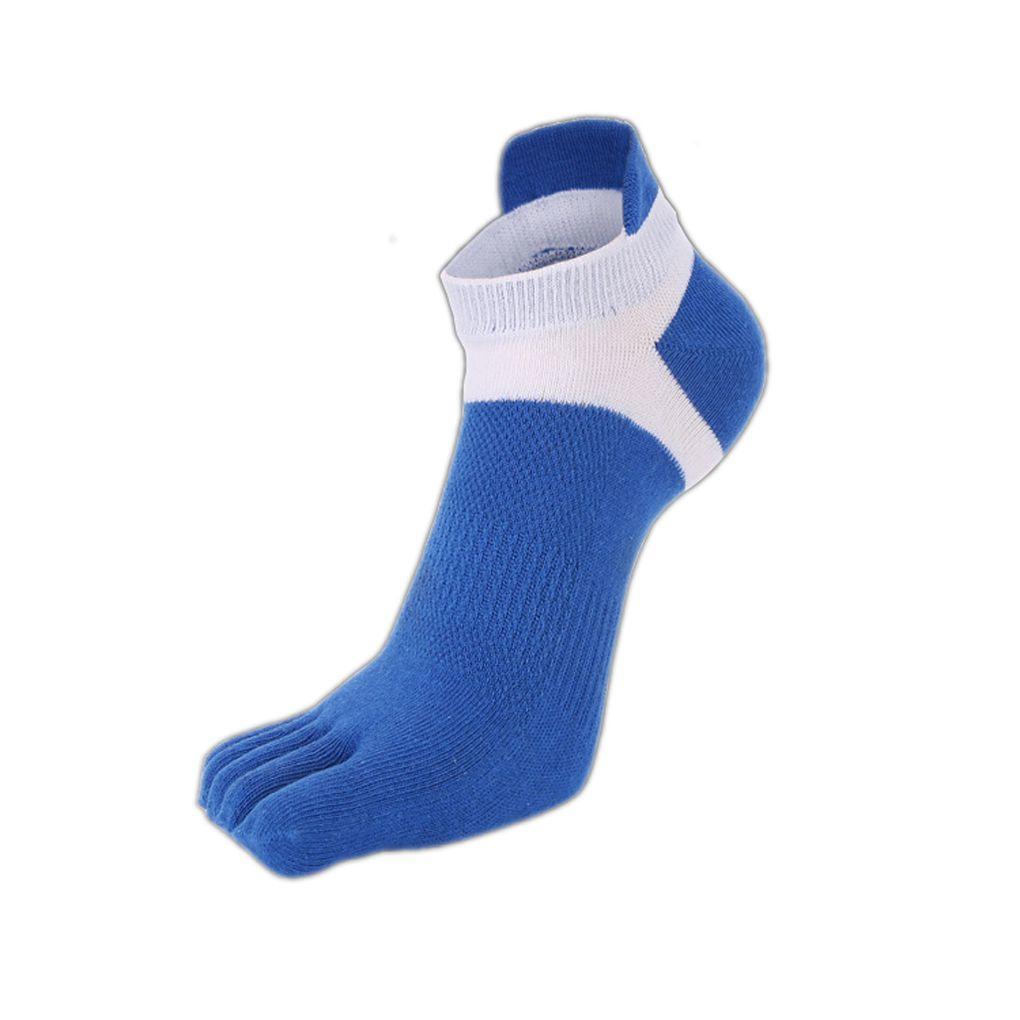 

1/2Pair Men s Casual Breathable Toe Socks Cotton blend Sports Five Finger Socks синій