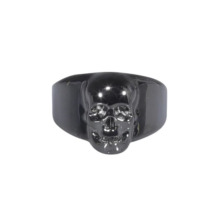 Alexander McQueen Casual Personality Skull Ring Men rings Black 705833J160B0995 21