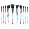 10 Stück Faux Kristall Transparent Diamant Fächerförmige Pinsel Damen Make-up Werkzeugset