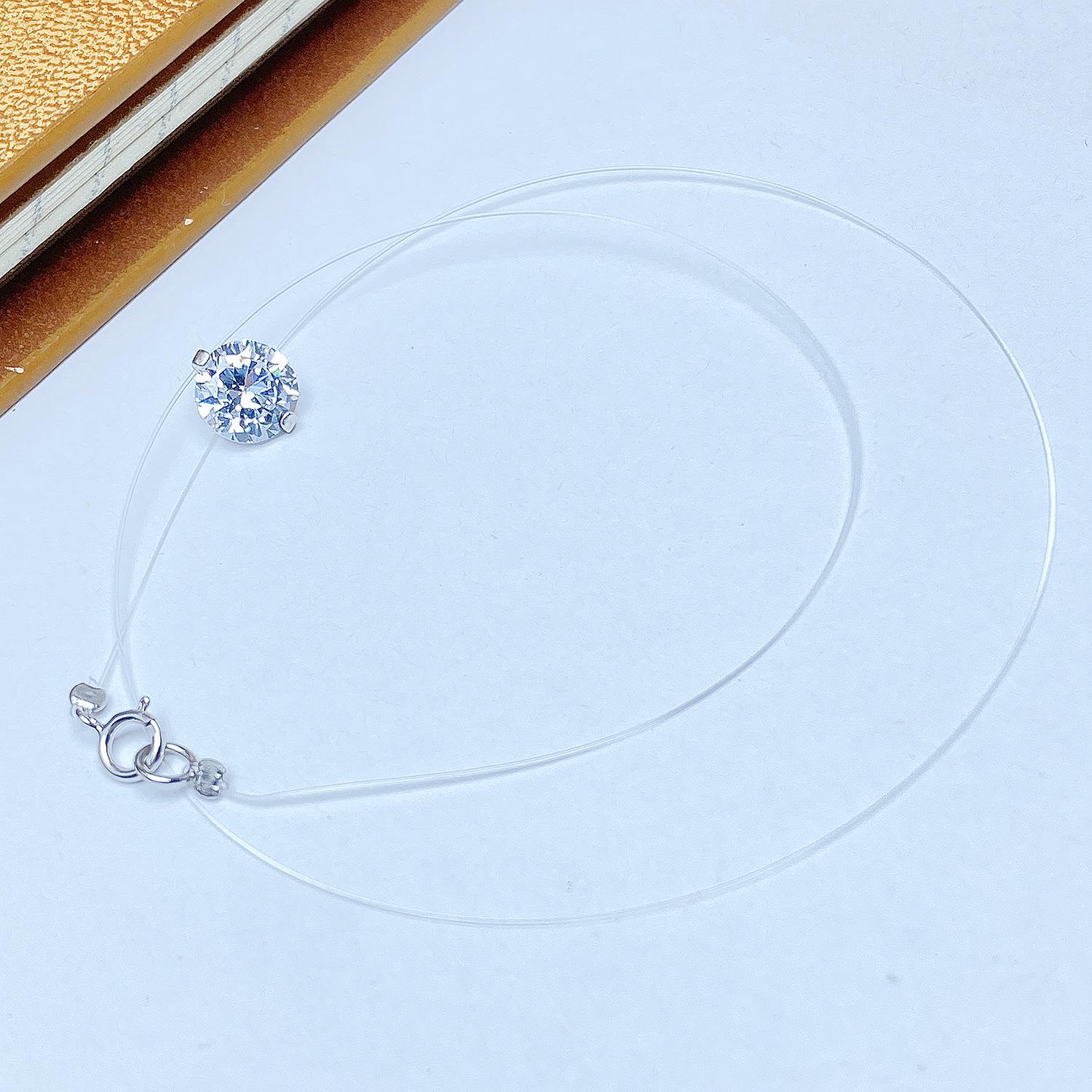 

Zhao Lusi Style S925 Sterling Silver Clavicle Necklace with Diamond Pendant - Light Luxury Layered Design, Perfect Best Friend Gift