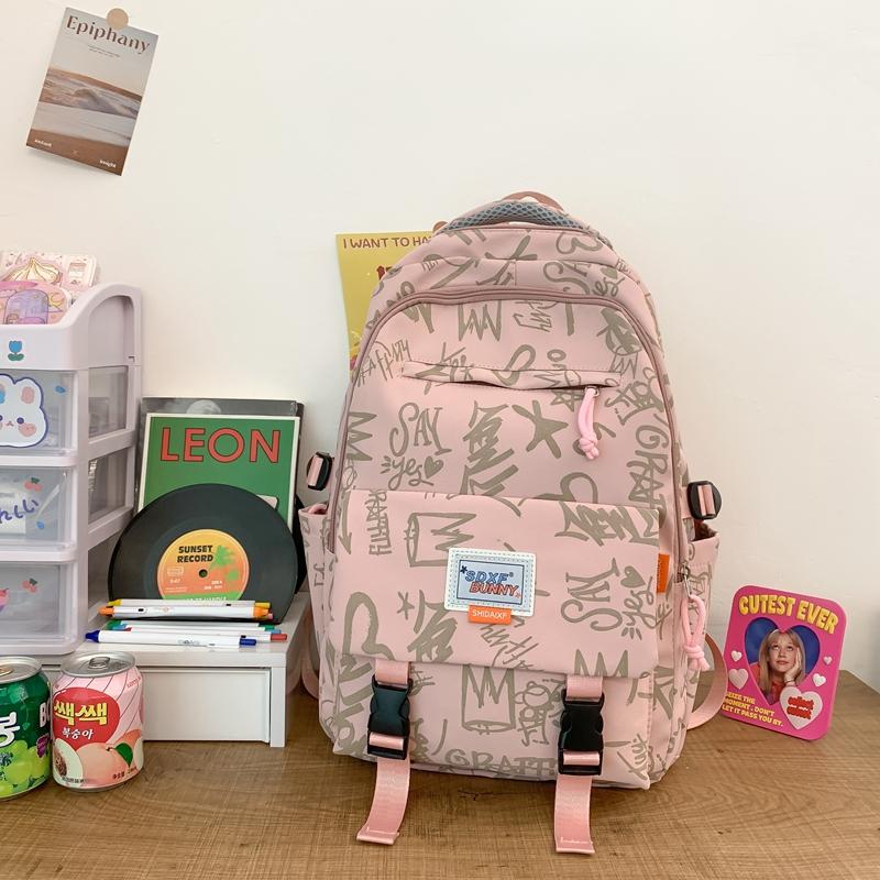 Schoolbag Women's Contrast Junior High School Students High School Students Backpack Travel Bag