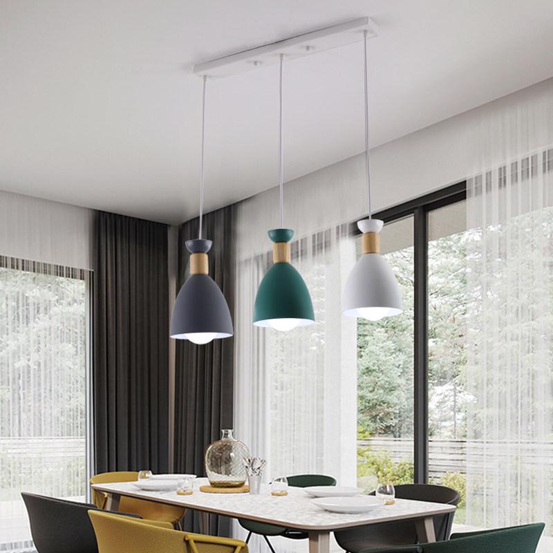 Nordic Three-Head Macaron Pendant Light - Modern Dining Table/Bar Counter Fixture