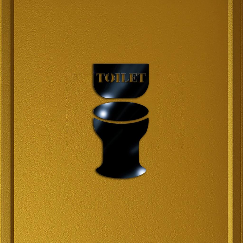 Creative Acrylic Toilet Wall Sticker Sign DIY 3d Wall Sticker Toilet Sign