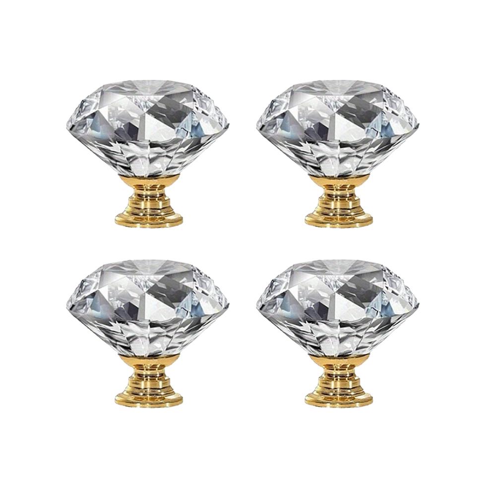 1/4/6/10 pieces crystal glass cabinet handles 30mm diamond drawer kitchen cabinet dresser cupboard wardrobe handles